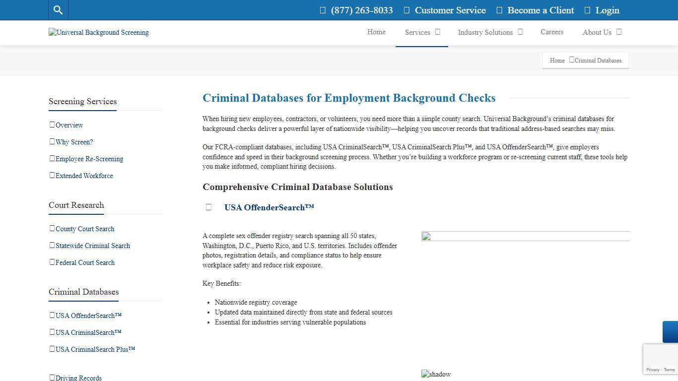 Criminal Databases for Background Checks | Universal Background